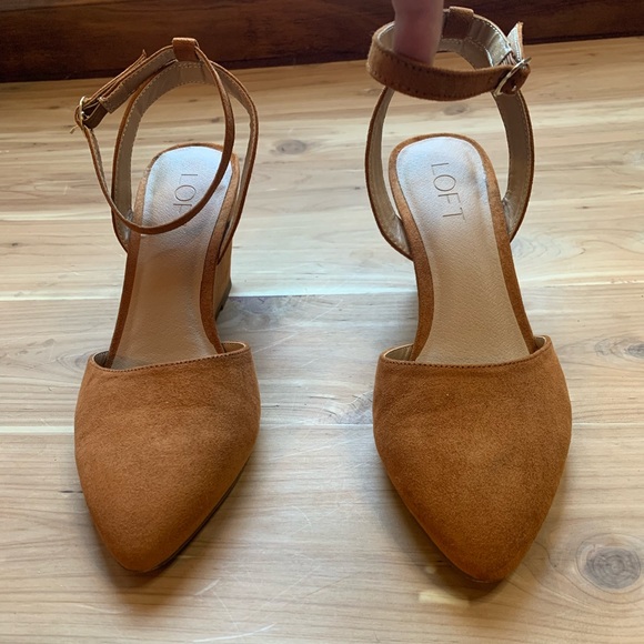 LOFT-Suede Ankle Strap Wedge - Picture 2 of 7